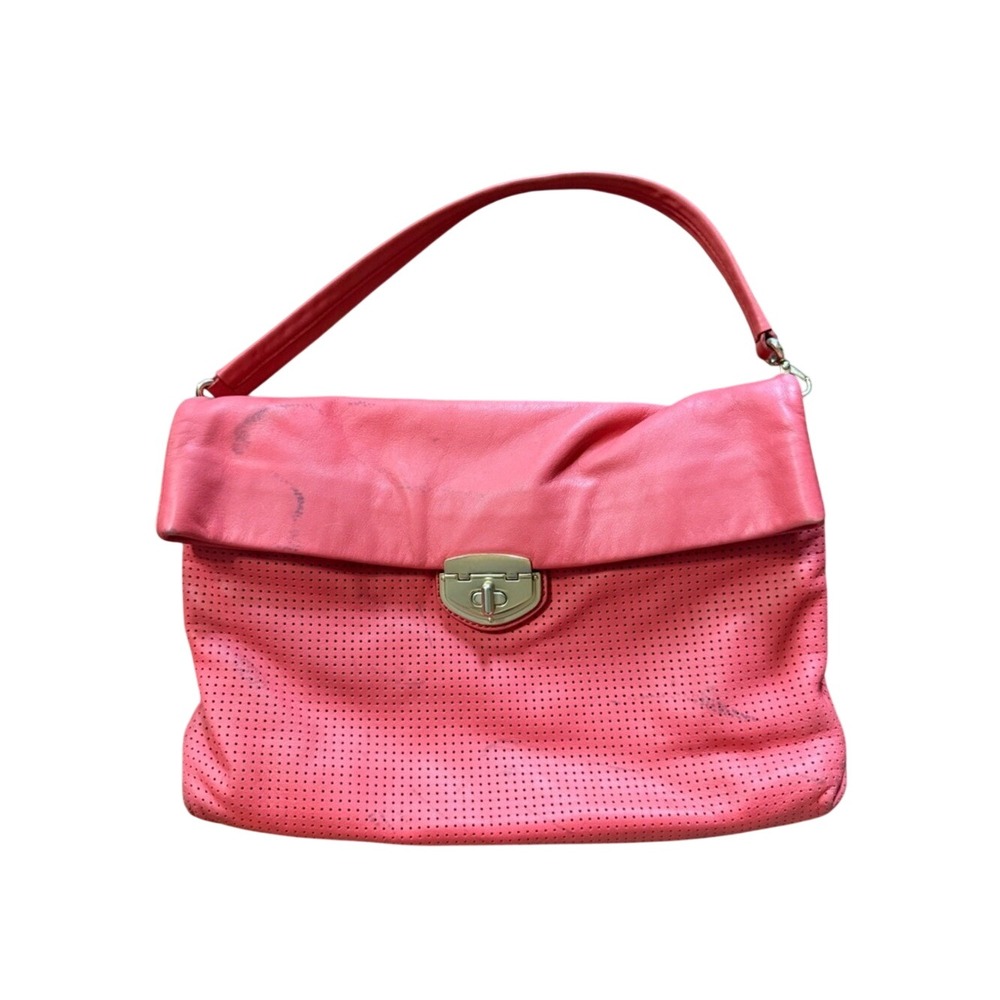 Banana Republic Gia Coral Perforated Slouchy Crossbody Leather Bag Office Siren - Picture 10 of 13